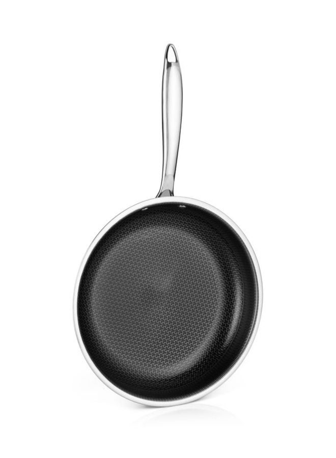 El Zenouki Stainless Steel Prime Frying Pan 26 cm-Silver - Image 3
